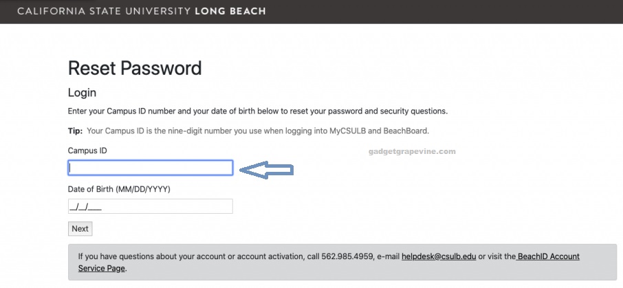 Reset CSULB Password