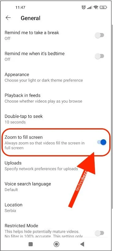 how to fix zoomed in youtube videos android