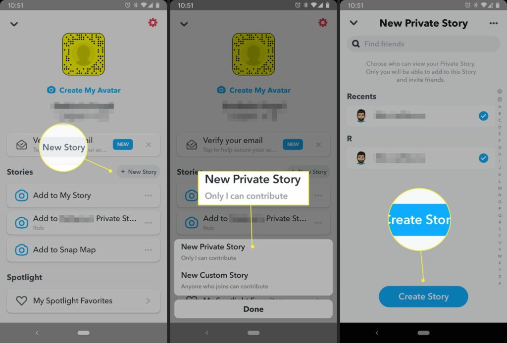 Here's what you need to do to make your own Snapchat Private Story: