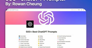 There Are Over 500 ChatGPT Prompts Available on A Free Website.